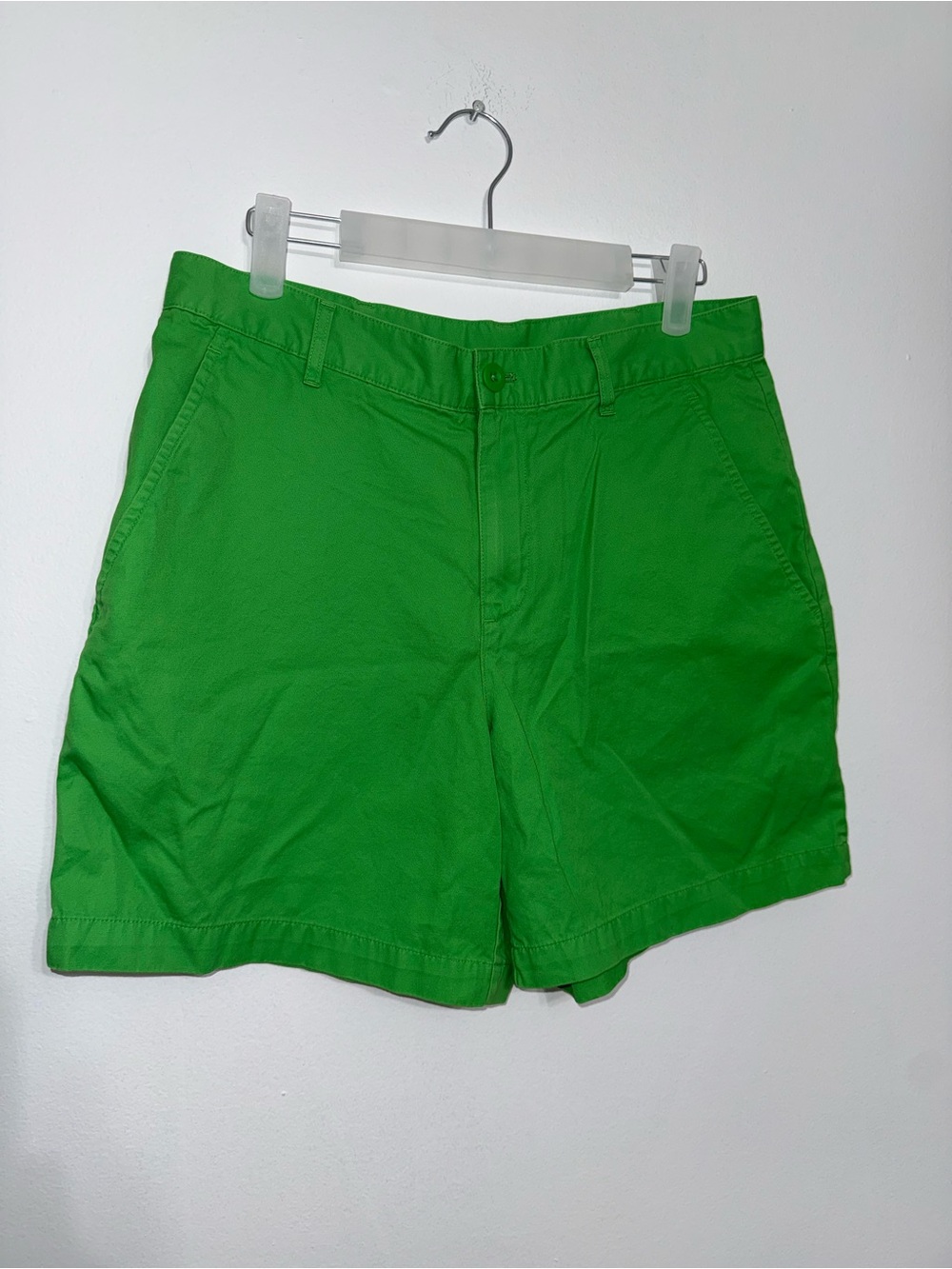 Lauren Ralph Lauren Bright Green Flat-Front Cotton Shorts